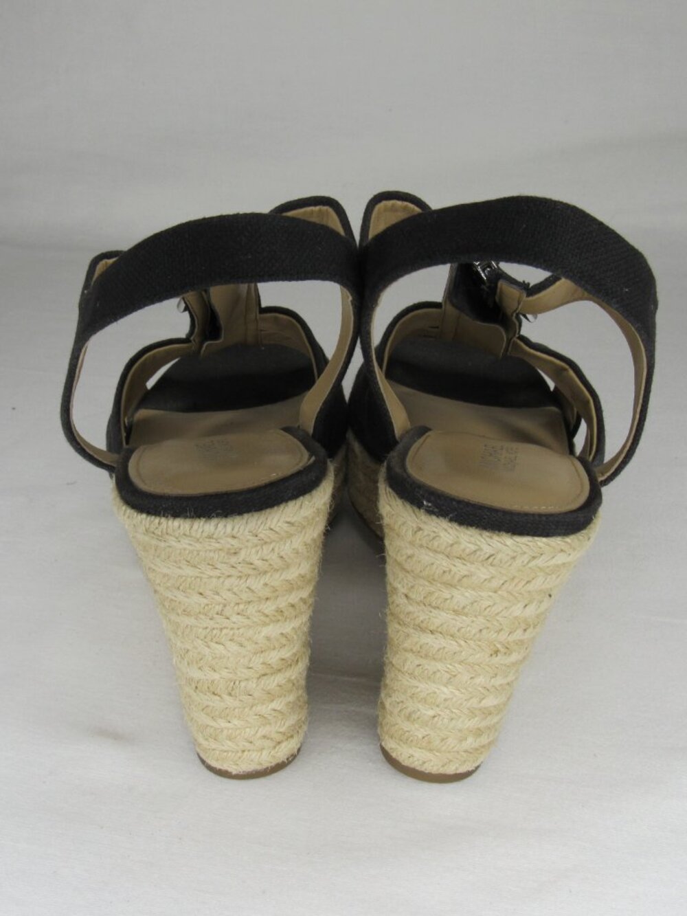 Michael Michael Kors Black Canvas Berkley Espadrille Wedge Sandal Women's 8 - Picture 5 of 10